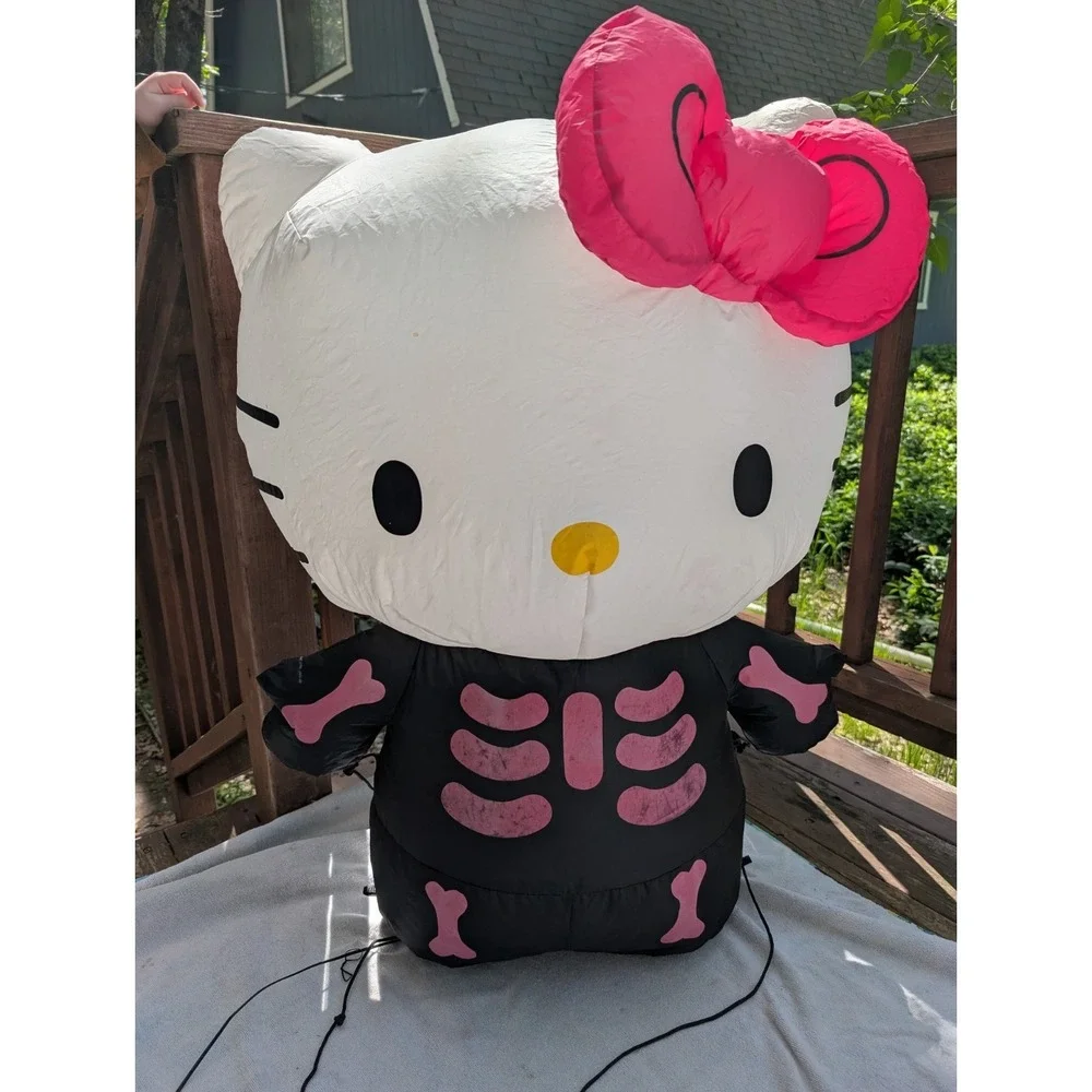 HELLO KITTY Halloween‎ Pink Skelton Airblown  Inflatable 3ft Tall Lights Up